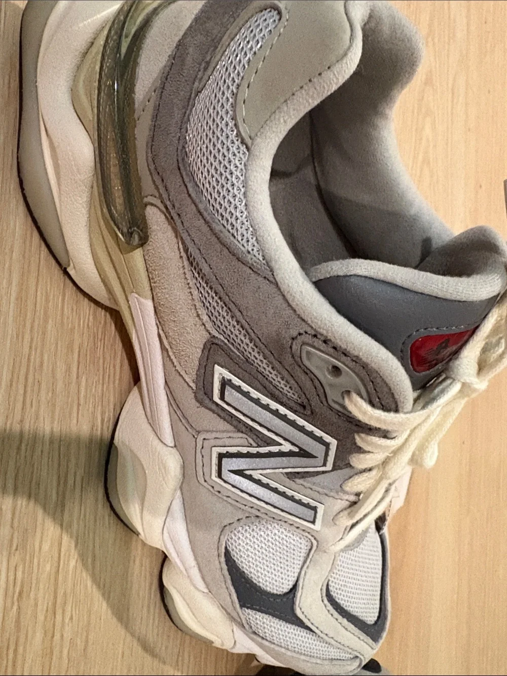 New Balance Neutral-Tone Chunky Sneakers in Beige, Gray & Cream